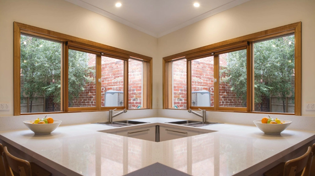 Jendela Kayu Minimalis Sliding Double Panel