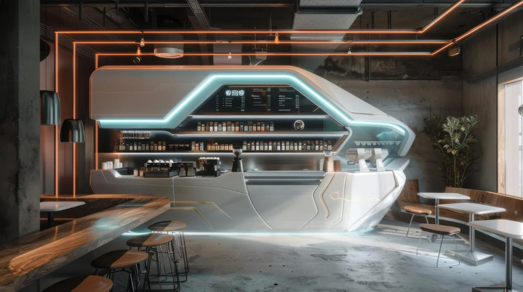 Konsep Cafe Minimalis Futuristik