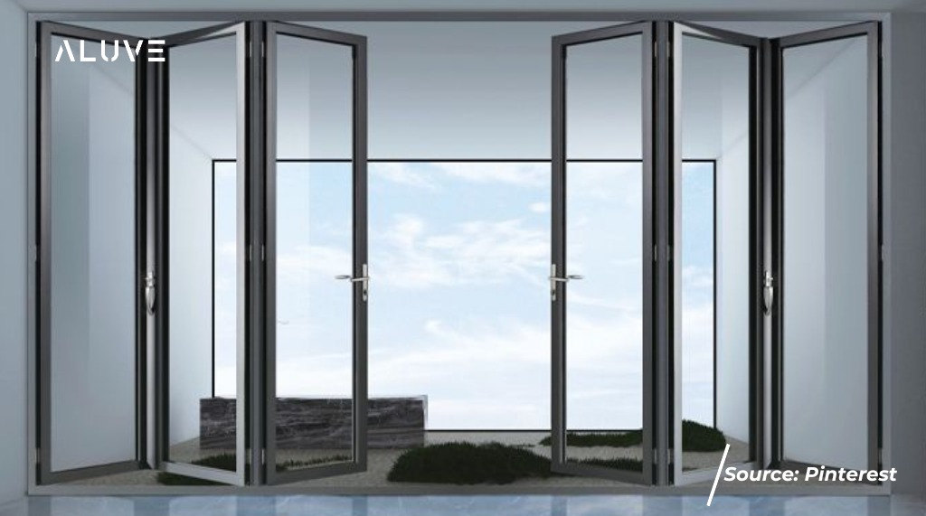 Model Pintu Aluminium Terbaru Folding Enam Daun Pintu