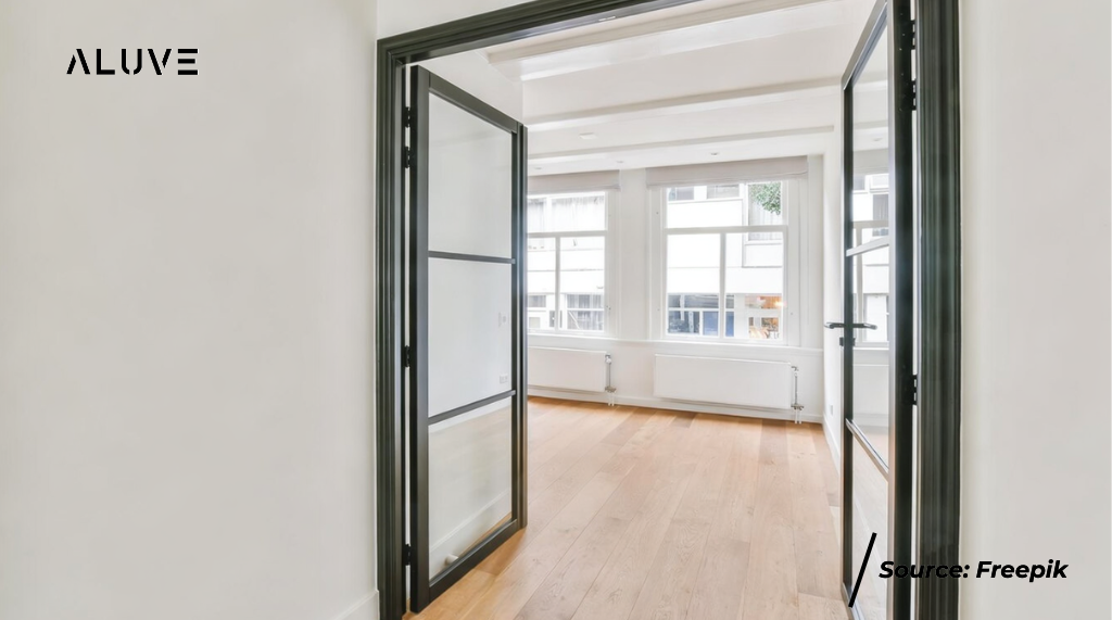 Model Pintu Aluminium Terbaru Swing Dua Sisi