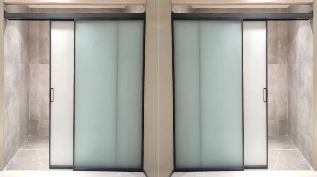 model pintu kamar mandi mewah sliding kaca frosted