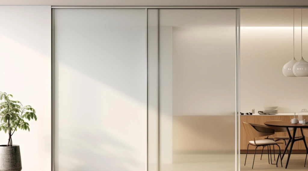 Pintu Geser Kaca Buram (Frosted)