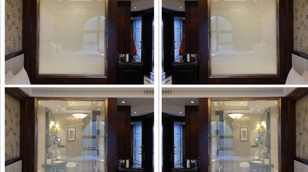 Pintu Kamar Mandi Kaca Dengan Smart Film