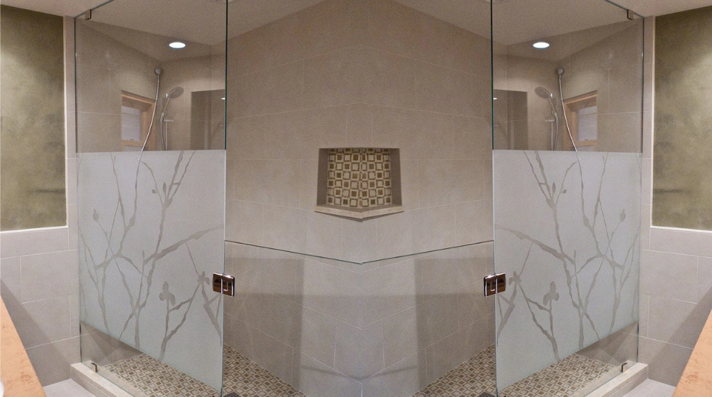 Pintu Kamar Mandi Kaca Motif Sandblast