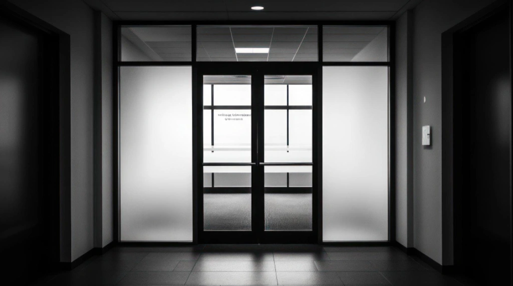 Pintu Kantor Aluminium Frame Hitam