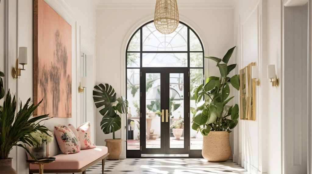 Pintu Kupu Tarung dengan Panel Kaca di Bagian Atas